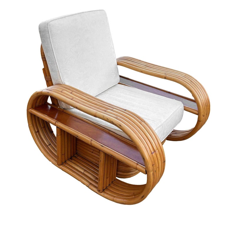 Restored Rattan Six-Strand Shelf Arms Sofa and Chair Set