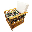 Heywood Wakefield "Oak Rattan" Lounge Chair Pair w/ Coffee Table