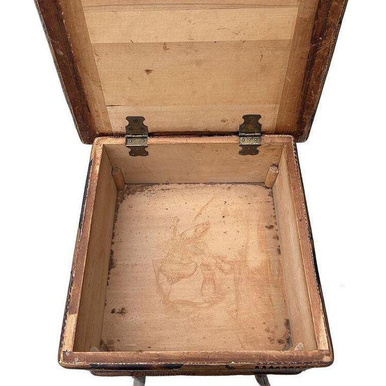 Aesthetic Movement Tiger Tortoise Bamboo & Grassmat Pedestal Table Storage Box
