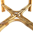 Restored Mid-century X-Pattern Coastal Rattan Dining Table w/ Mahogany Top