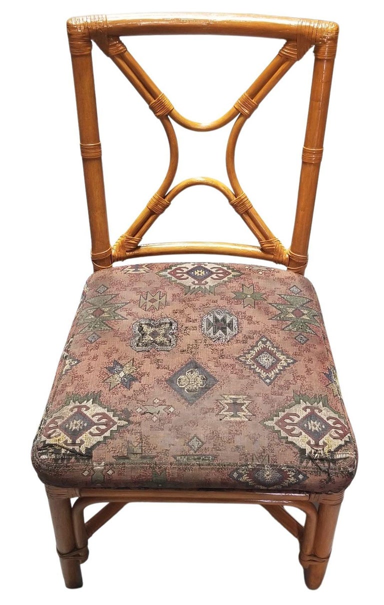 Ficks Reed Restored Rattan Dining Room Table and Chairs Set