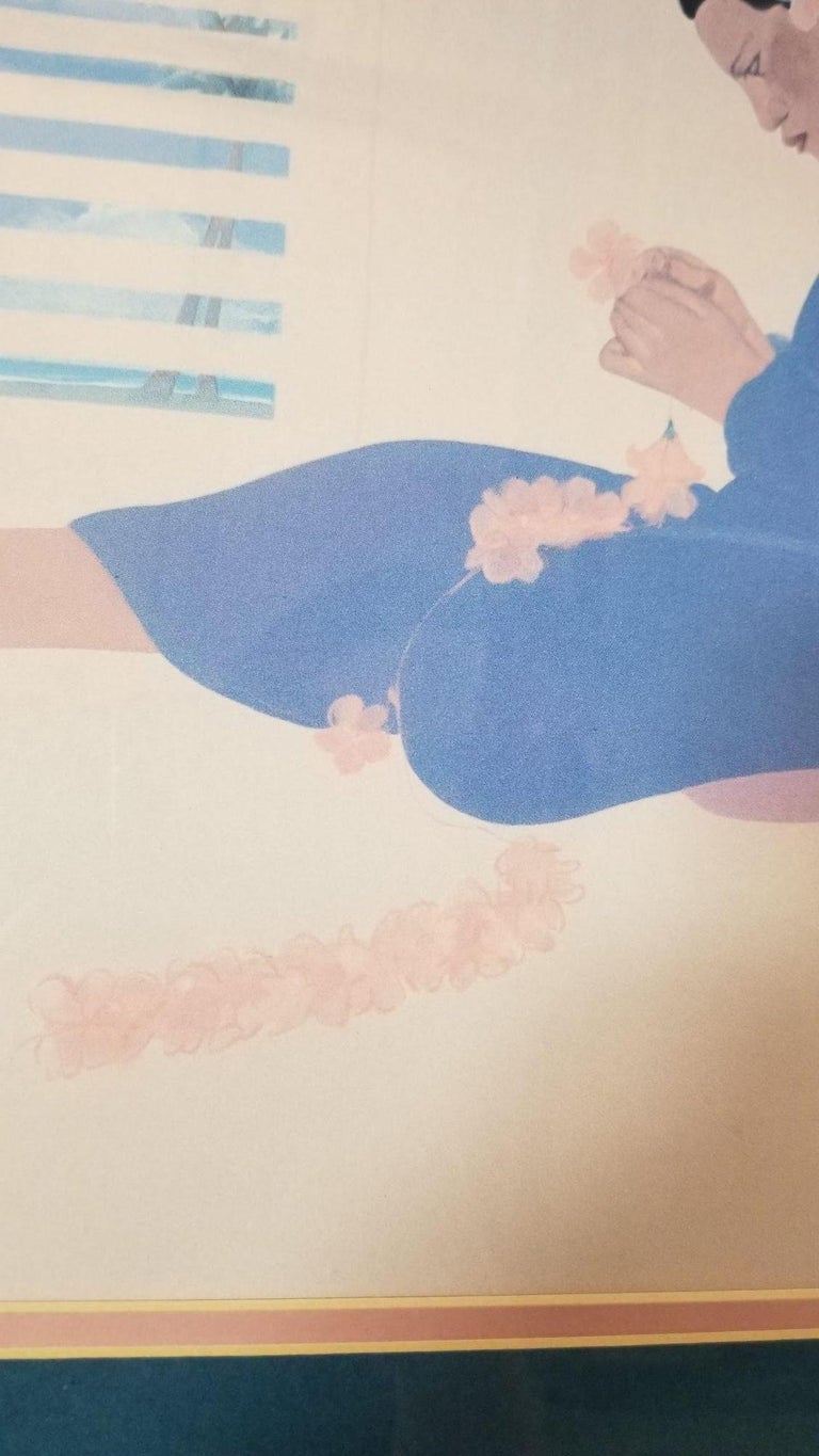 Set of 4 "Women of Hawaii" Serigraph Art Prints by Pegge Hopper