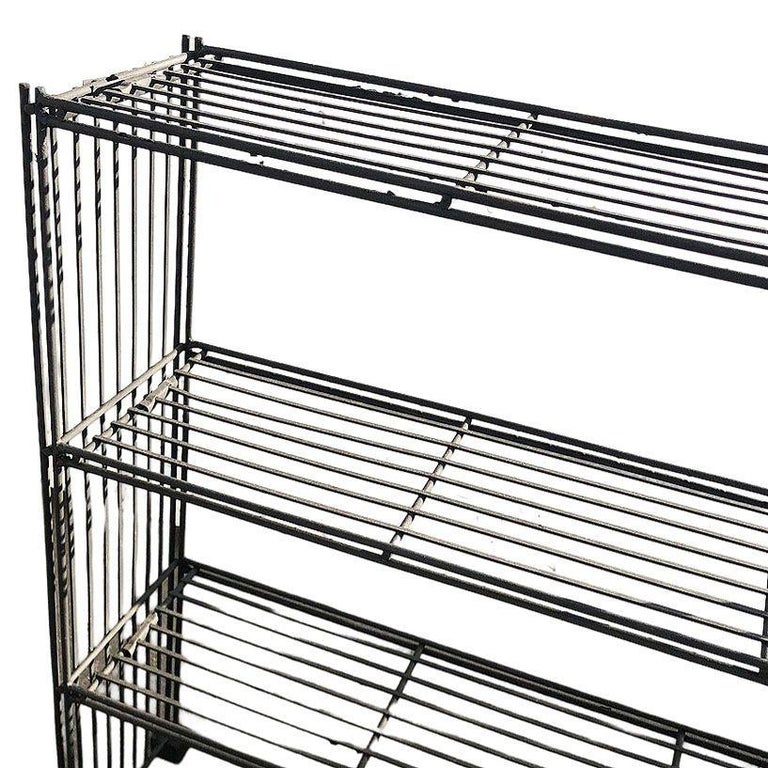 Mid-Century 3-Tier Iron Wire Art Display Shelf Bookshelf