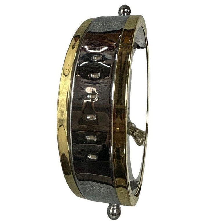 High Style Brass & Chrome Florescence Magnifying Vanity/Jewelry Mirror