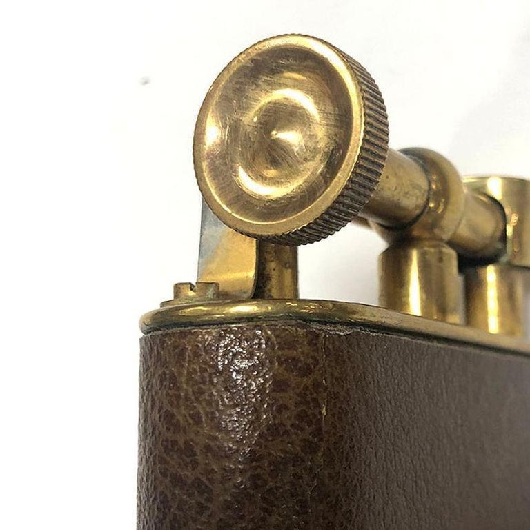 "The Classic Lighter" Brass& Leather Jumbo Tabletop Lighter