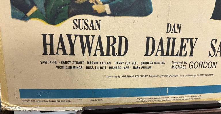 Original 1951 This Is My Affair, "I Can Get It For You Wholesale" Film Poster