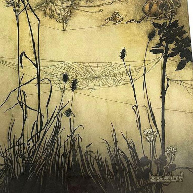 Peter Pan Fairies are Exquisite Dancers Lithograph Print Arthur Rackham Framed