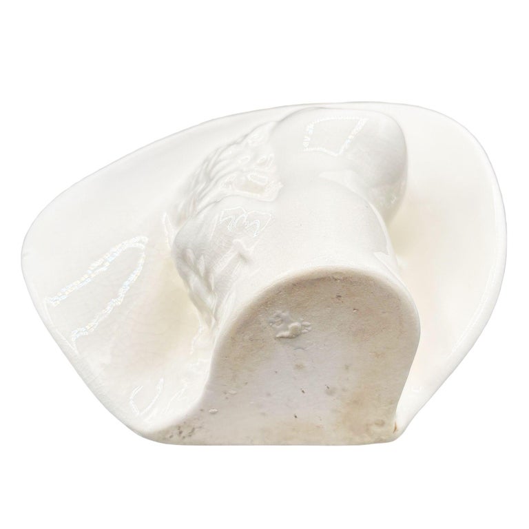 Large Art Deco Hat Lady Bust White Ceramic Planter by Royal Haeger