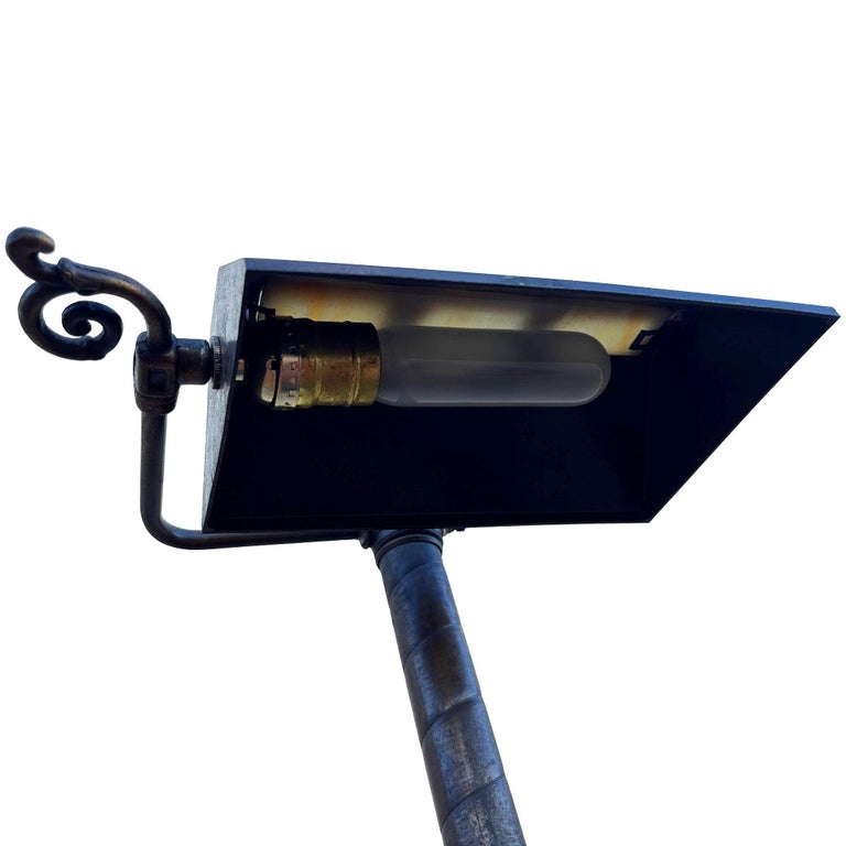 Arts & Crafts Mission Bronze Wash Brass Desk Lamp w/ Clerestory Glass Insets