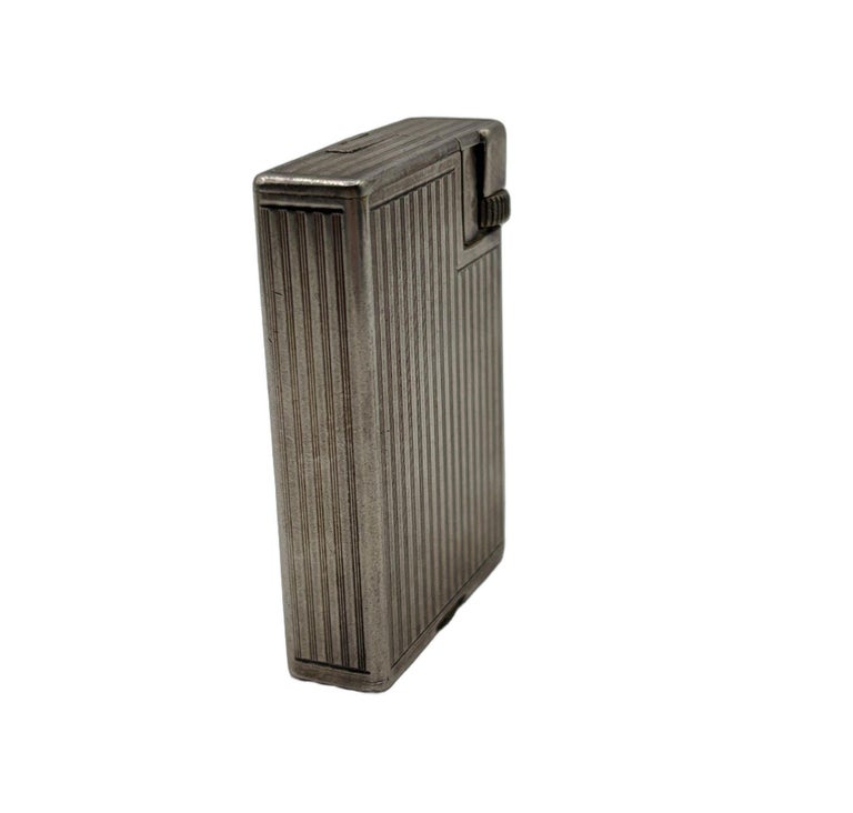 Swiss Art Deco Silver Plated " Handy" Pocket Lift Arm Lighter by Dunhill