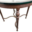 Louis XVI High Style Bronze Accent Table w/ Round Glass Top