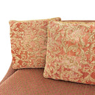 Modern Banquette Italian w/ Burgundy Olive Diamond Print Upholstery