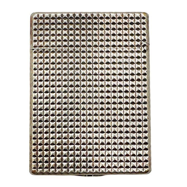 French Modern Silver & Gold Plate Gas Pocket Guilloché Lighter by S.T. Dupont