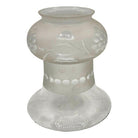 Victorian Two-Tone Frosted Wheel Cut Glass Oil Lamp Fluted Hurricane Shade
