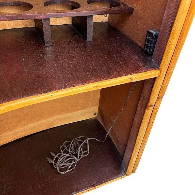 Restored Horizontal Stacked Restored Rattan L-shaped Corner Bar w/ Foot Rest
