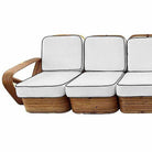 Restored Paul T Frankl Style Rattan 5-Strand Square Pretzel 5-Seat Sectional