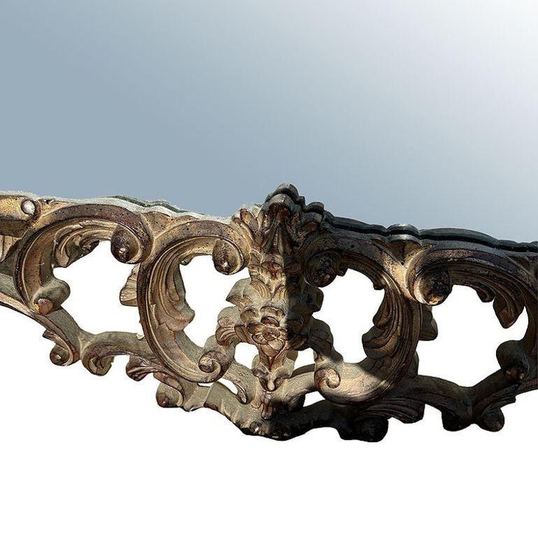 Antique Venetian Baroque Framed Wall Mirror 5' Tall