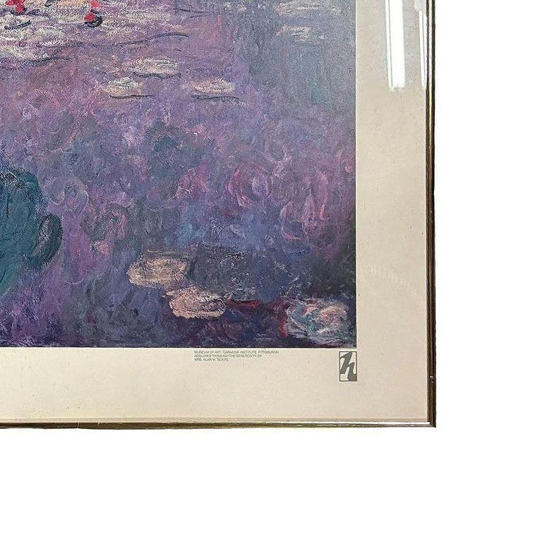 1979 Carnegie Institute "Nympheas" Lithograph Poster By Claude Monet Framed