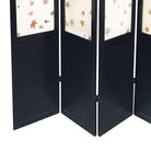Black Lacquer Folding Screen w/ Fiberglass Maple Leaf Inserts