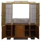 Rare Streamline Art Deco Brass & Oak Double Tower Display Case by Parker Pens
