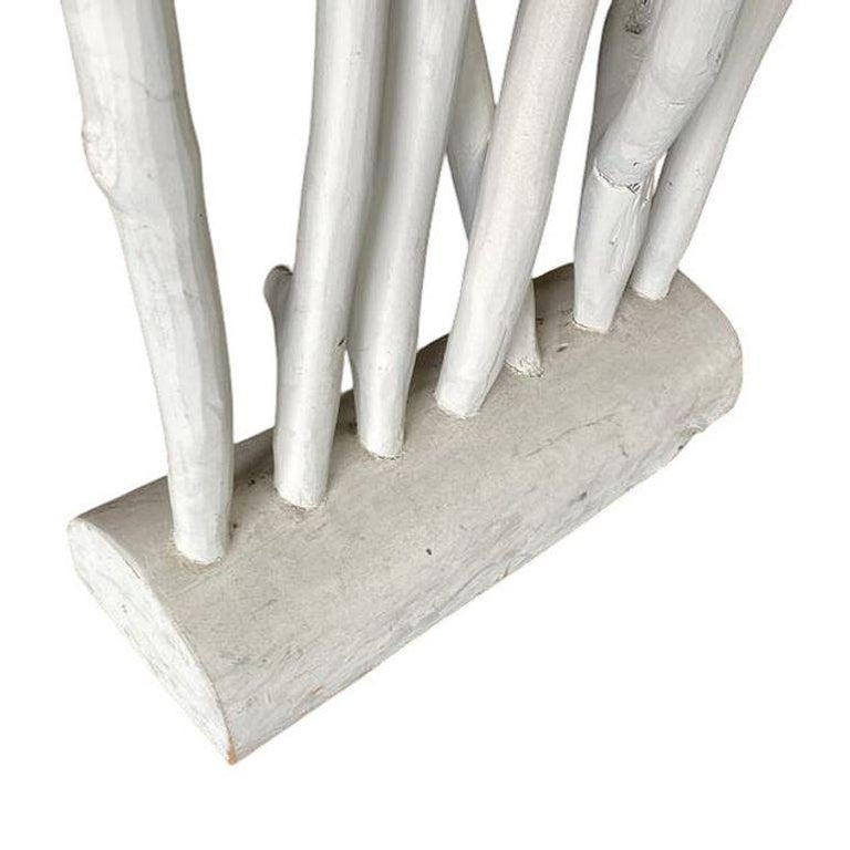 White Modernist Driftwood Floor Sculpture Room Divider
