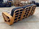 Restored MCM Frankl Style Six-strand Rattan Sofa, Table, Chair Livingroom Set