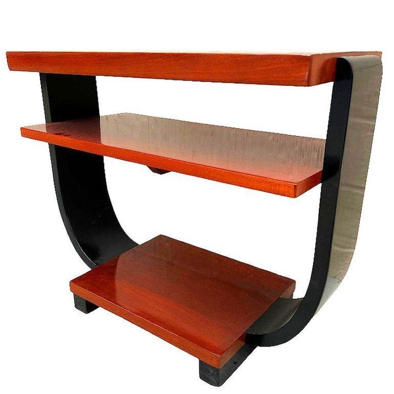 Two-Tone Geometric Art Deco Side Table by Gilbert Rohde for Brown Saltman, Pair