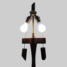 Restored High Style Koa Wood & Rattan Sculptural Floor Lamp w Ricemat Wrap, Pair