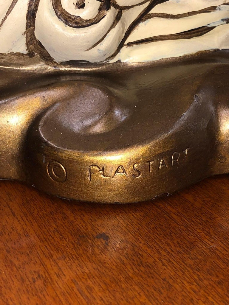 Mid-Century Female Bust Chalkware Lamp