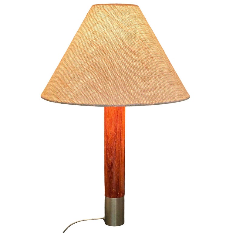 Nickel Básica M2 Table Dimmer Lamp by Santiago Roqueta For Santa & Cole w/ Shade