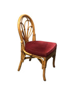 Restored Rattan Petal Fan Back Dining Chairs Set of 10