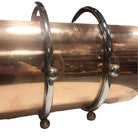Art Deco Fireplace Log Holder Chrome and Copper by Leslie Beaton for Revere