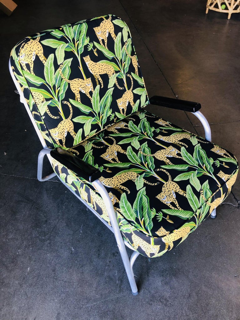 Mid Century Aluminum Patio/Outdoor Lounge Chair, Pair