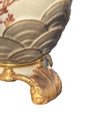 Victorian Dragon Handle Ceramic Vase w/ Hand Painted Corvus by Alfred Stellmache