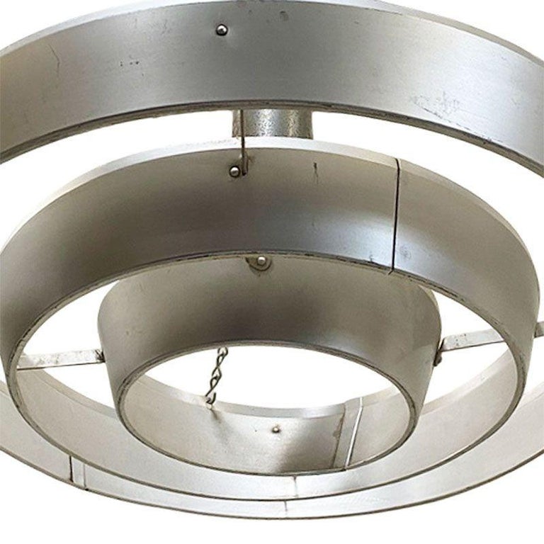 Mid-Century "Saturn" Ceiling Aluminum 19" Pendant by Kurt Versen, 16 Available