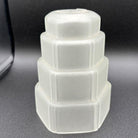 French Stepped Art Deco Frosted Glass Ceiling Shade by Vianne
