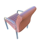 Lucite and Leather Lounge Chairs by Leon Frost, Signed