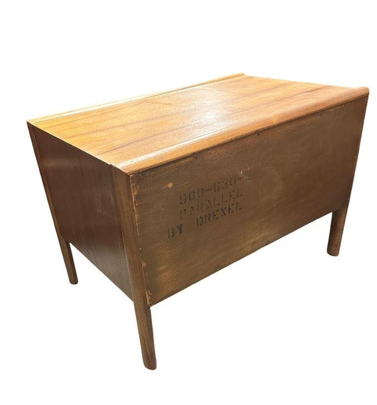 Mid Century "Parallel" Walnut End Table Commode by Barney Flagg For Drexel