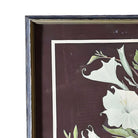 Ikebana Arranged White Petunia Foral Scenic Lithograph by Lithoin, Framed