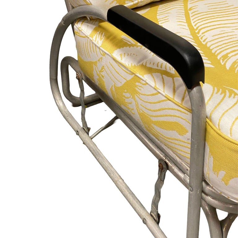 Aluminum Patio/Outdoor Sled Base Rocking Slider Settee w/ Speed Arms