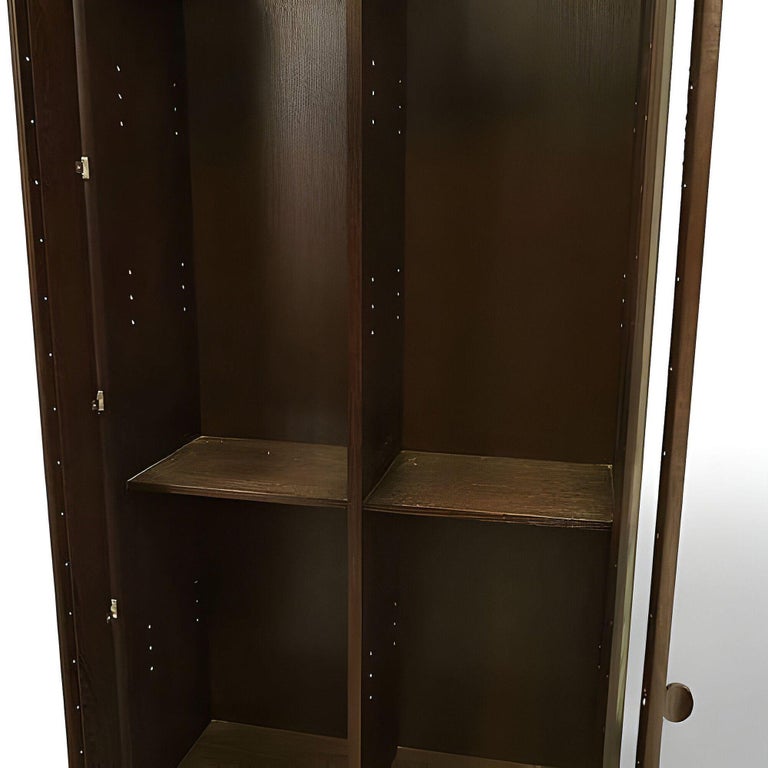 7' Foot Tall Dakota Jackson "Ocean" Espresso Oak Bookcase Display Cabinet