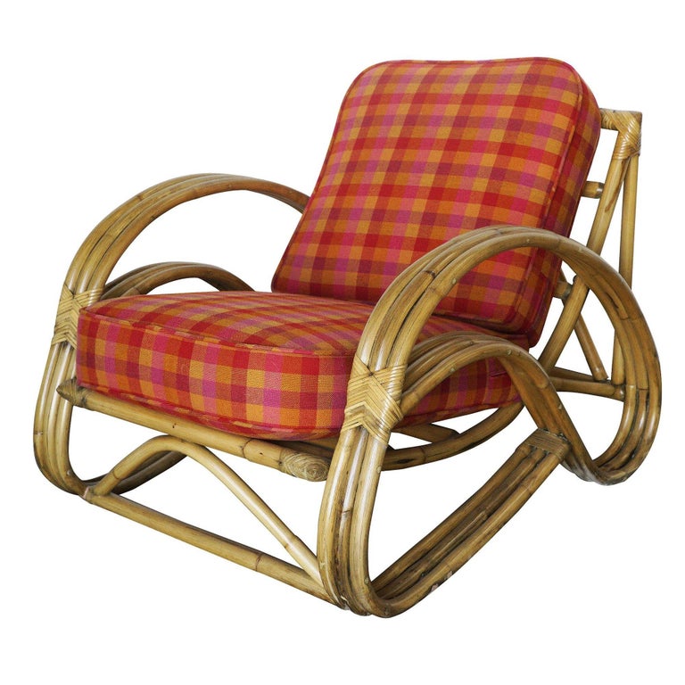 Restored Three-Strand "S-Arm" Rattan Living Room Set