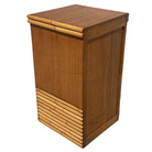 Restored Mid-century Single Drawer Stacked Rattan & Koa Wood Bedside Table