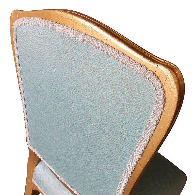 1950 Louis XVI-Style Hollywood Regency Gold Giltwood Dining Chairs, Set of 24
