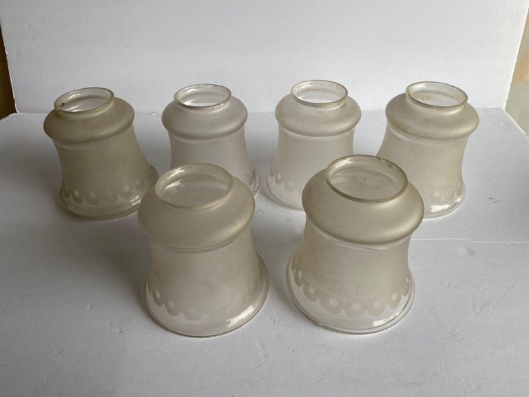 2 " Victorian Style Frosted Laced Hand Blown Glass Shades Six Available