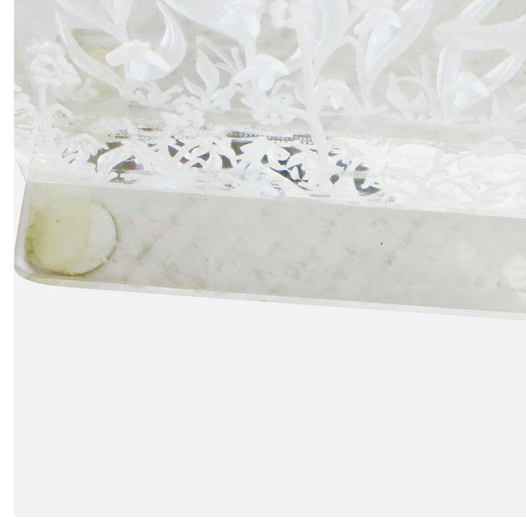 Three Dimensional "Yom Kippur" Etched Acrylic Block Art by Dekel