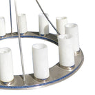 Large Modernist Twelve-Light Nickel Finished Chandelier