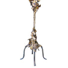 Tom Greene Style Brutalist Torch-Cut Brass Torchiere Floor Lamp