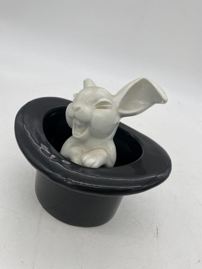 Magician Black Bunny in a Hat Rabbit Figural Collection