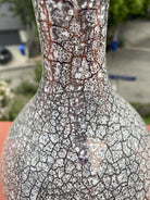 Large Mid Century Silver Crackle Vase by Royal Haeger